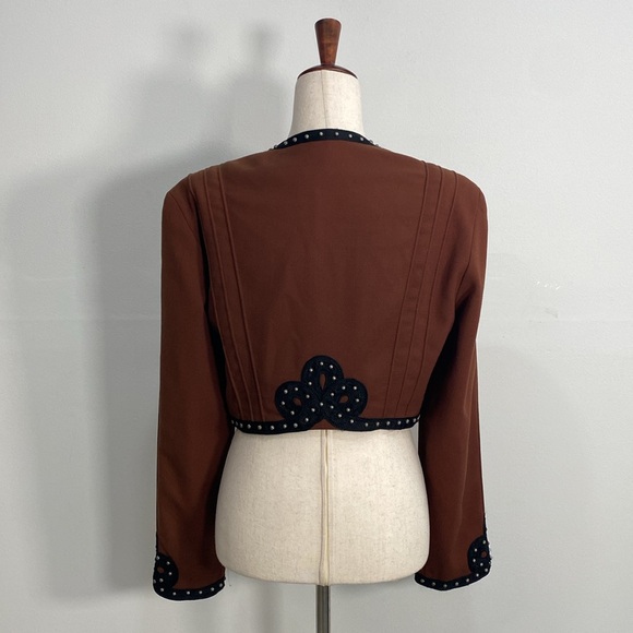 Double D Ranch Vintage Studded Jacket Western Embroidered Brown Medium - Picture 6 of 12